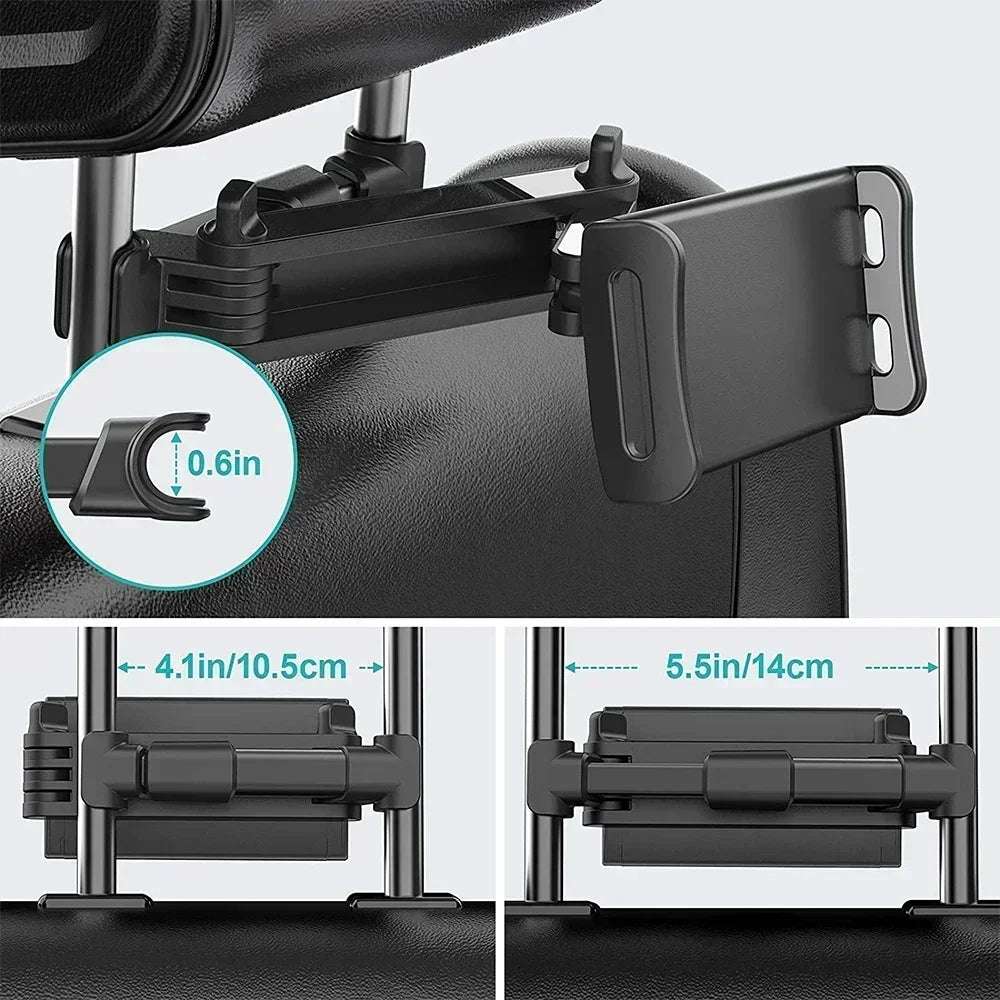 Car Seat Back Phone & Tablet Holder – 360° Rotating